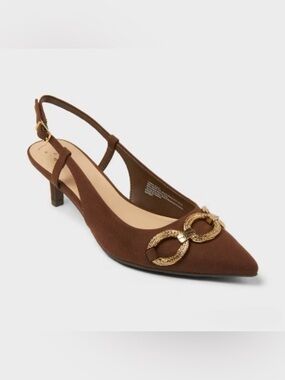 Nwt A New Day Pointed Kitty Heels Gold Hardware 8.5